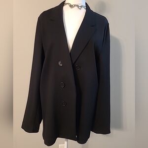 Worthington Black Open Front Ultra Stretch Ponte Knit Blazer Sz L New